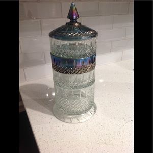 Vintage Pattern glass stacking candy jar